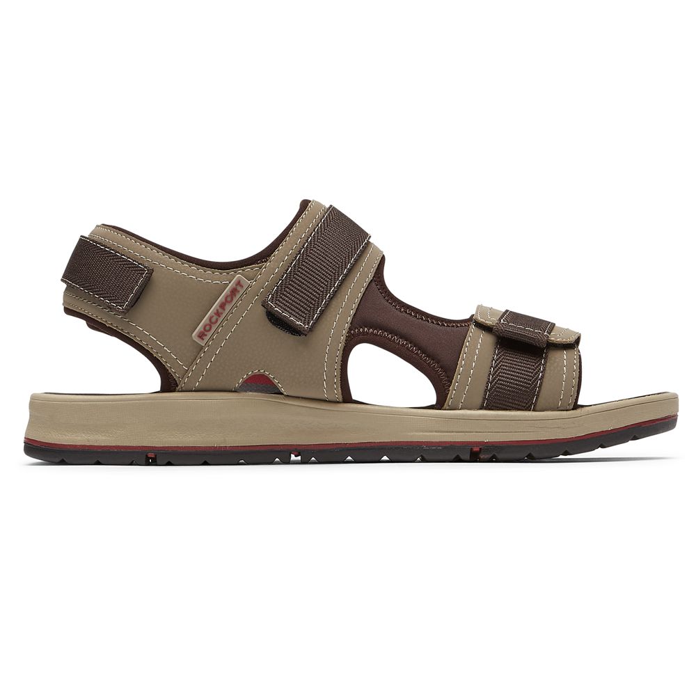 Sandálias Rockport Lucky Bay Sport 3 Strap Homem - Verde Oliva ( 698-CDPQGV )
